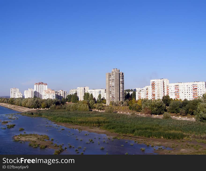 Rybnitsa city in Dnestr Moldavian republic on left