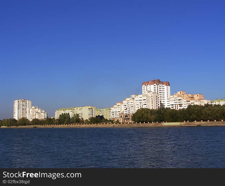 Rybnitsa city in Dnestr Moldavian republic on left