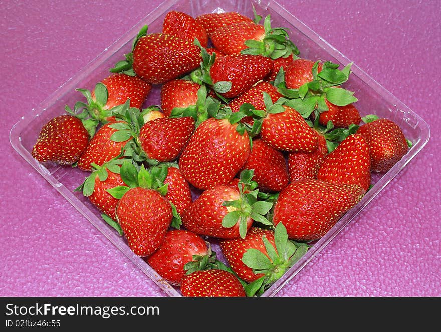 A group of red strawberries