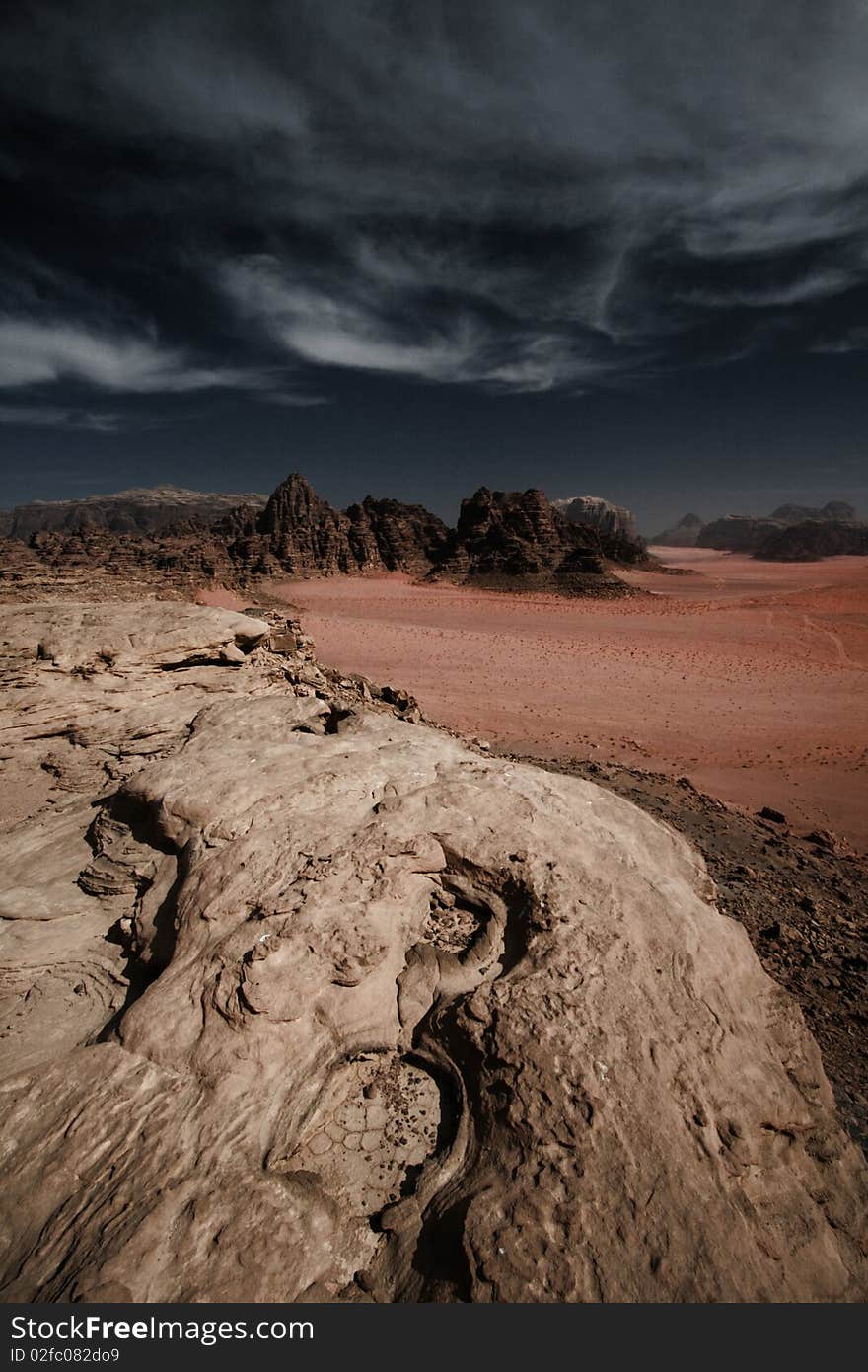 Desert Wadi Rum in Jordan