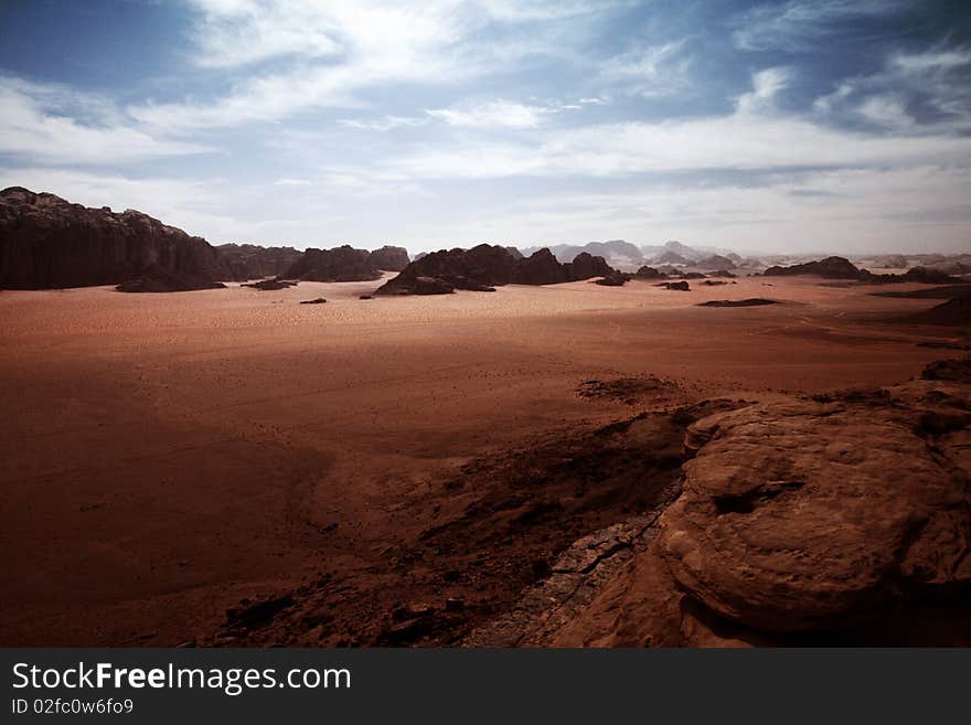 Desert Wadi Rum in Jordan