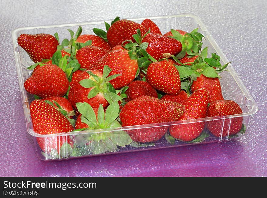 A group of red strawberries