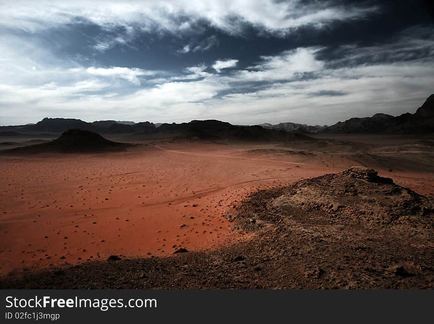 Desert Wadi Rum in Jordan