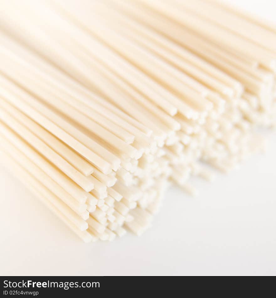 Asian Noodles on white background selective focus