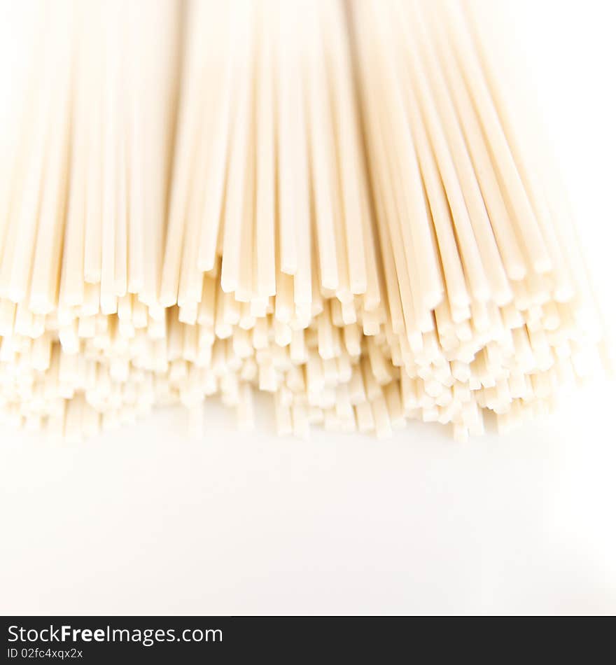 Asian Noodles on white background selective focus