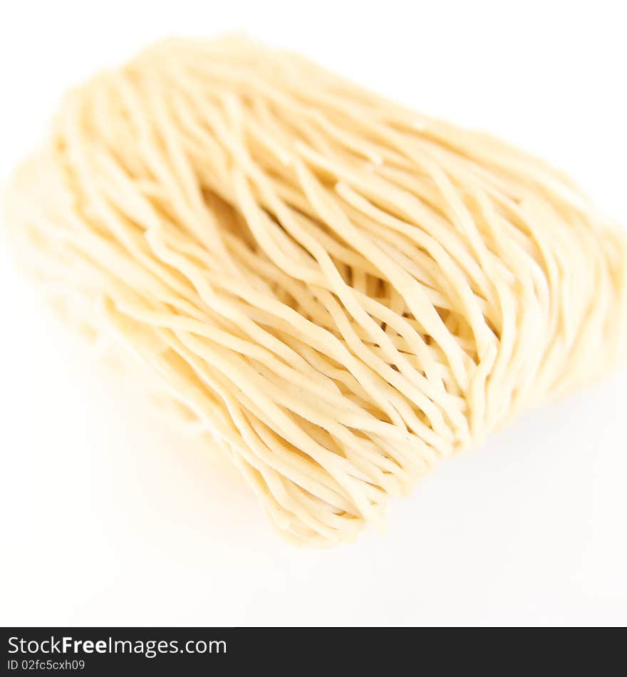 Asian Noodles on white background selective focus