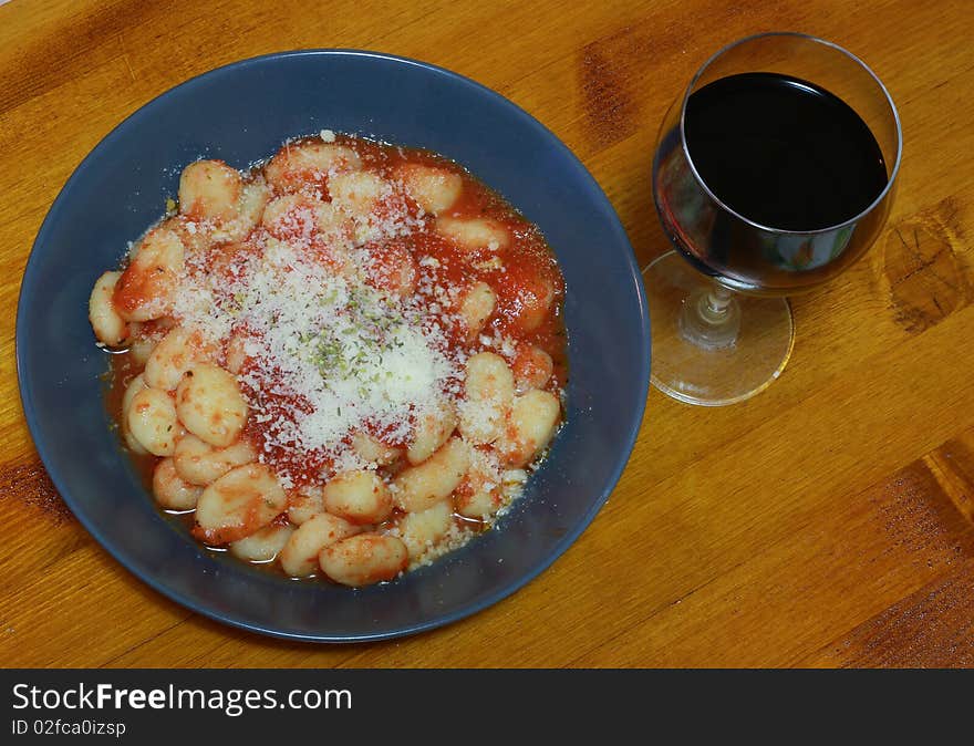 Gnocchi with tomatoes sauce