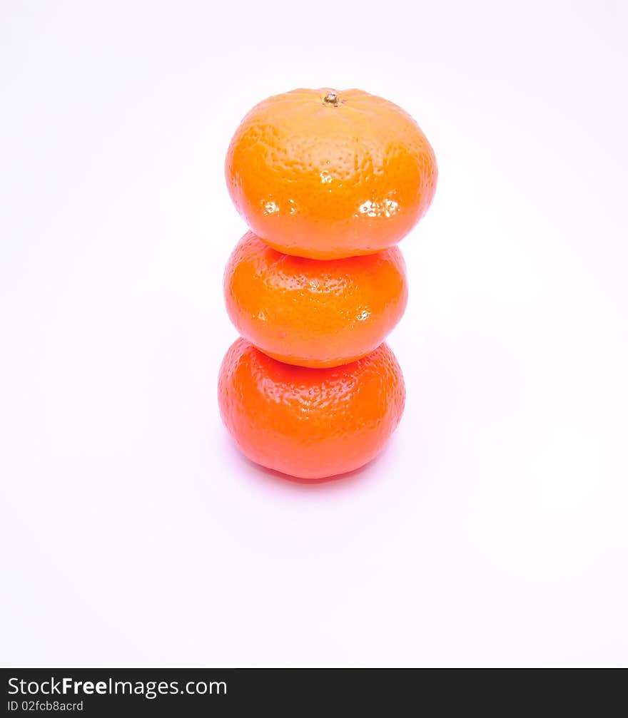 Juicy tangerines on white background