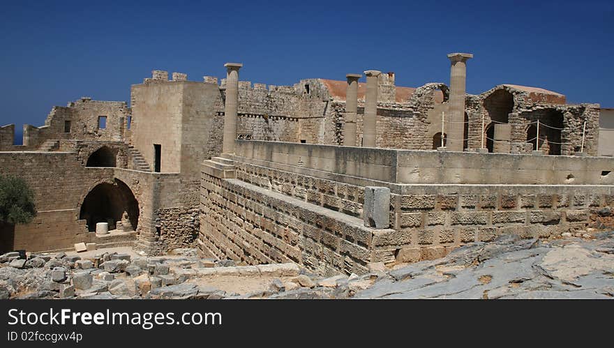 Greek historical village Lindos in Rhodes in Greece. Greek historical village Lindos in Rhodes in Greece