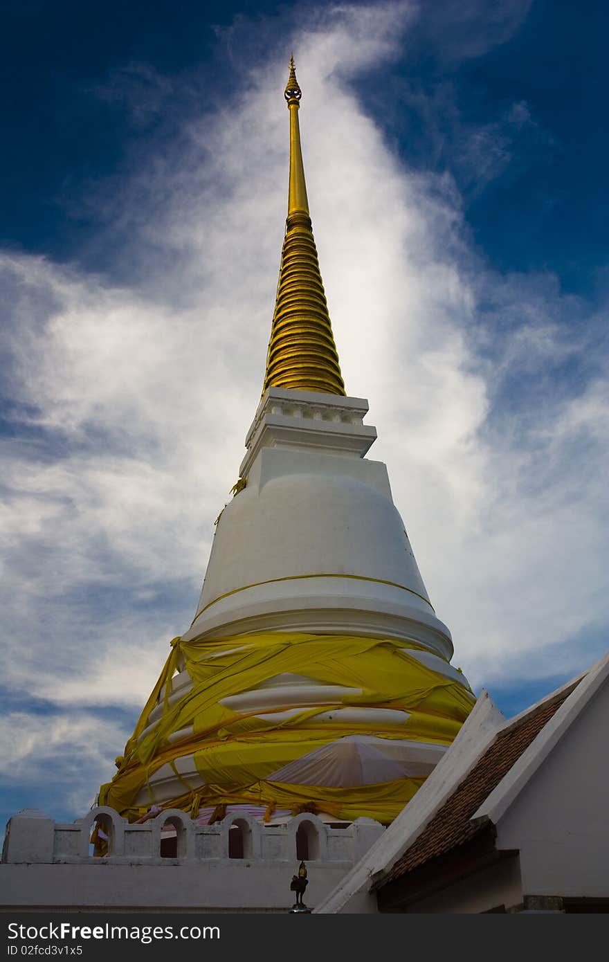 Stupa, Sky and Clouds