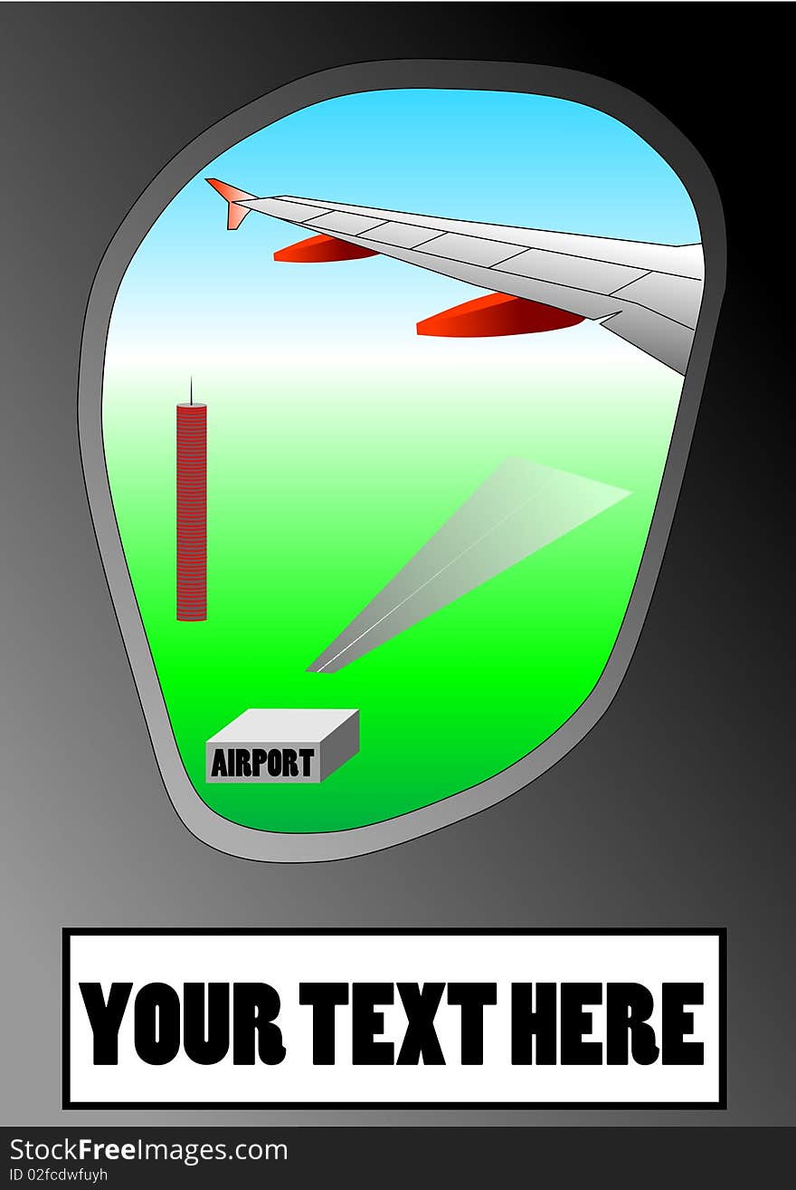 Vector illustration of airplane window