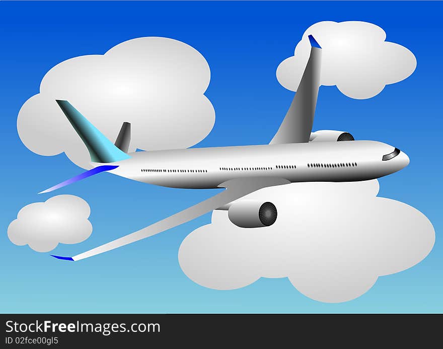 Vector illustration of airplane or airbus plane