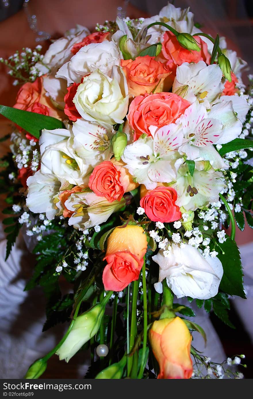 Wedding Bouquet of roses and flowers