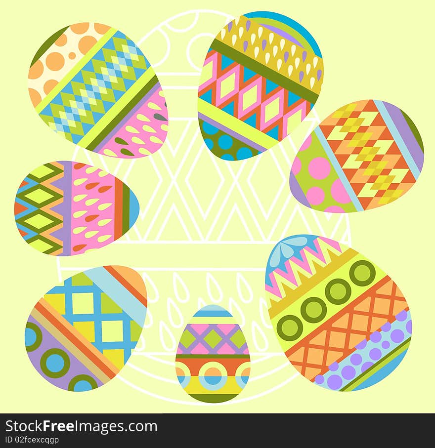 Easter eggs card in multi colors