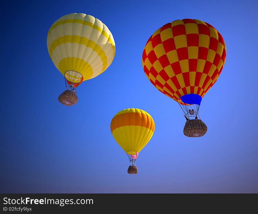 Balloons against the evening sky. Balloons against the evening sky