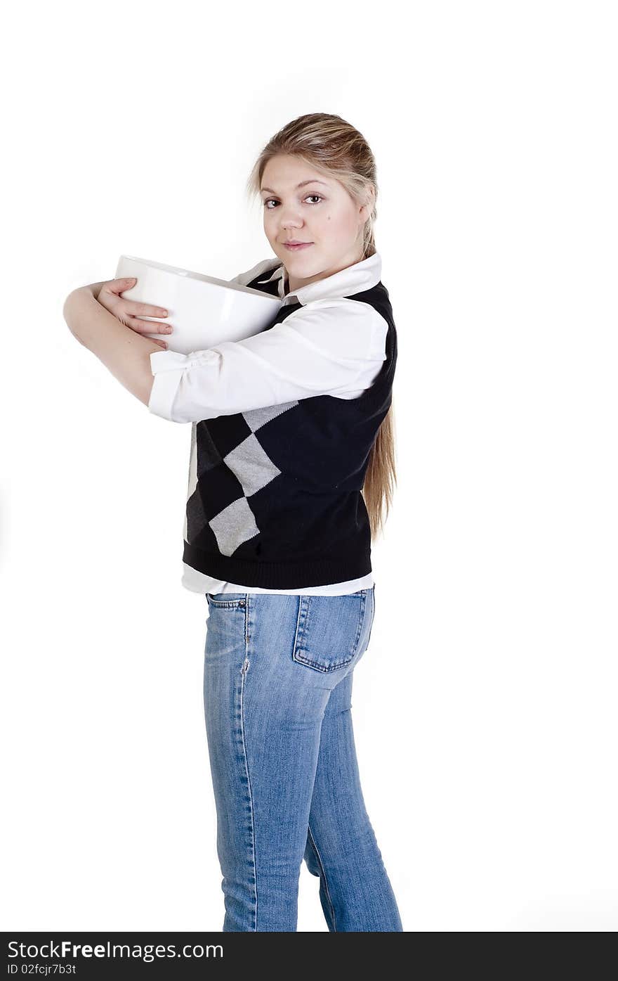 Young woman holding a cup of coffee