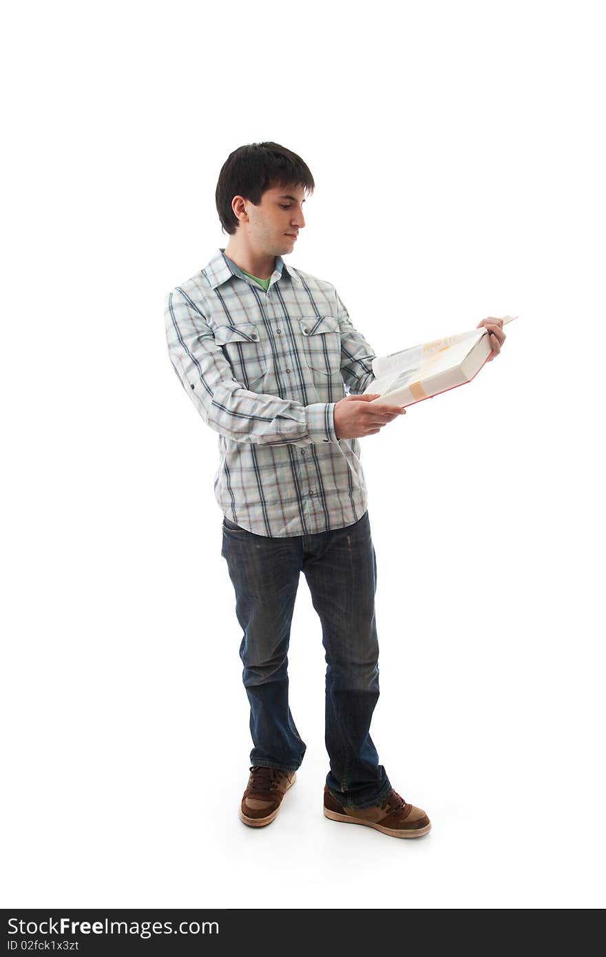 The young student isolated on a white background