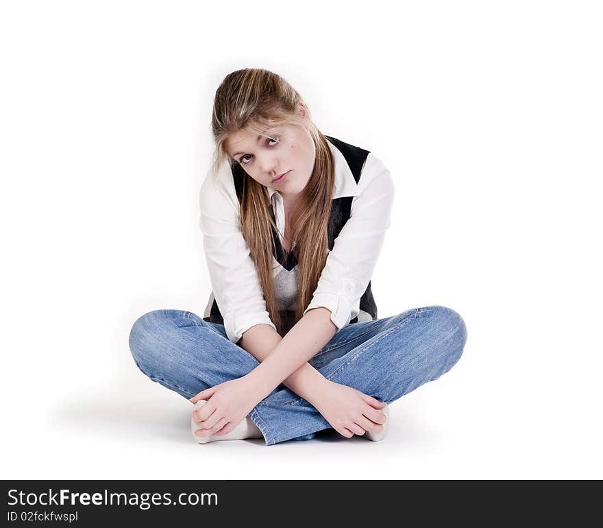 Young Woman In Blue Jeans