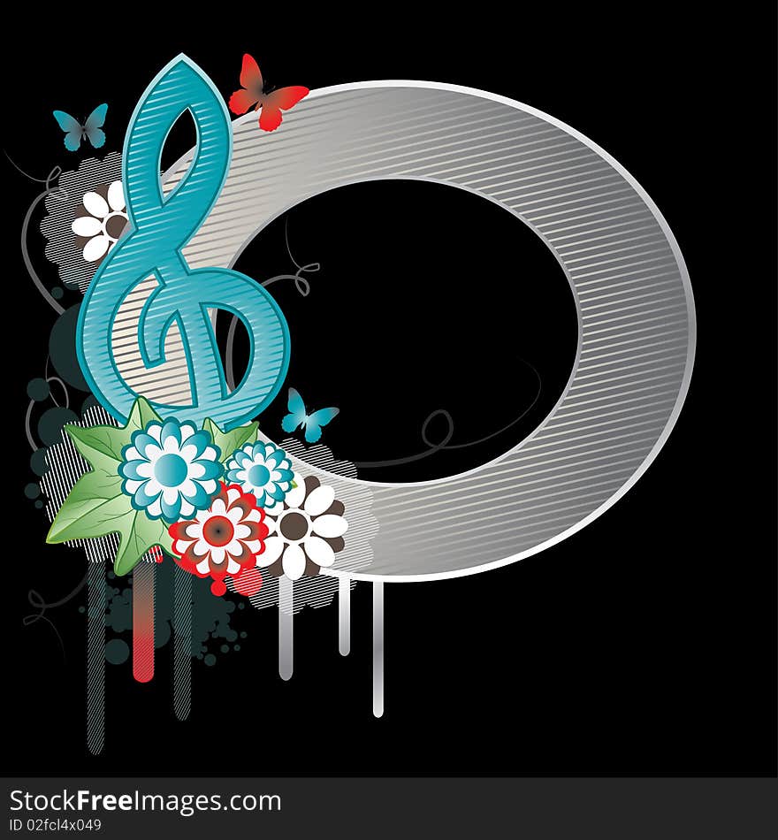 Background with Treble clef for you.Vector Illustration