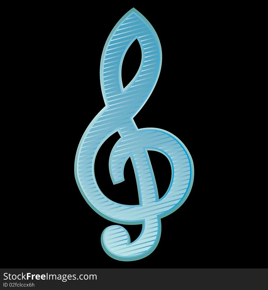 Treble clef.Vector Illustration. Vector illustration