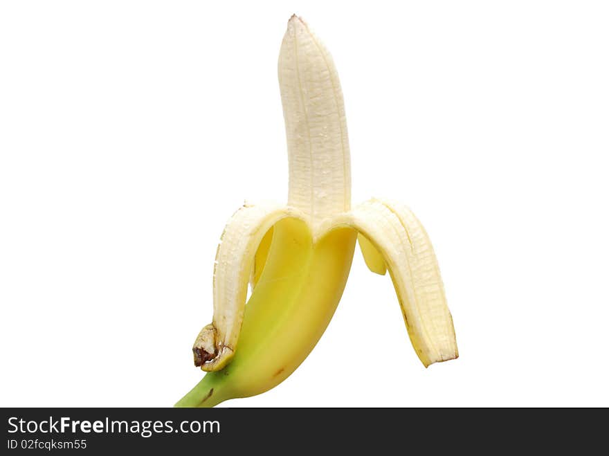 An opening banana