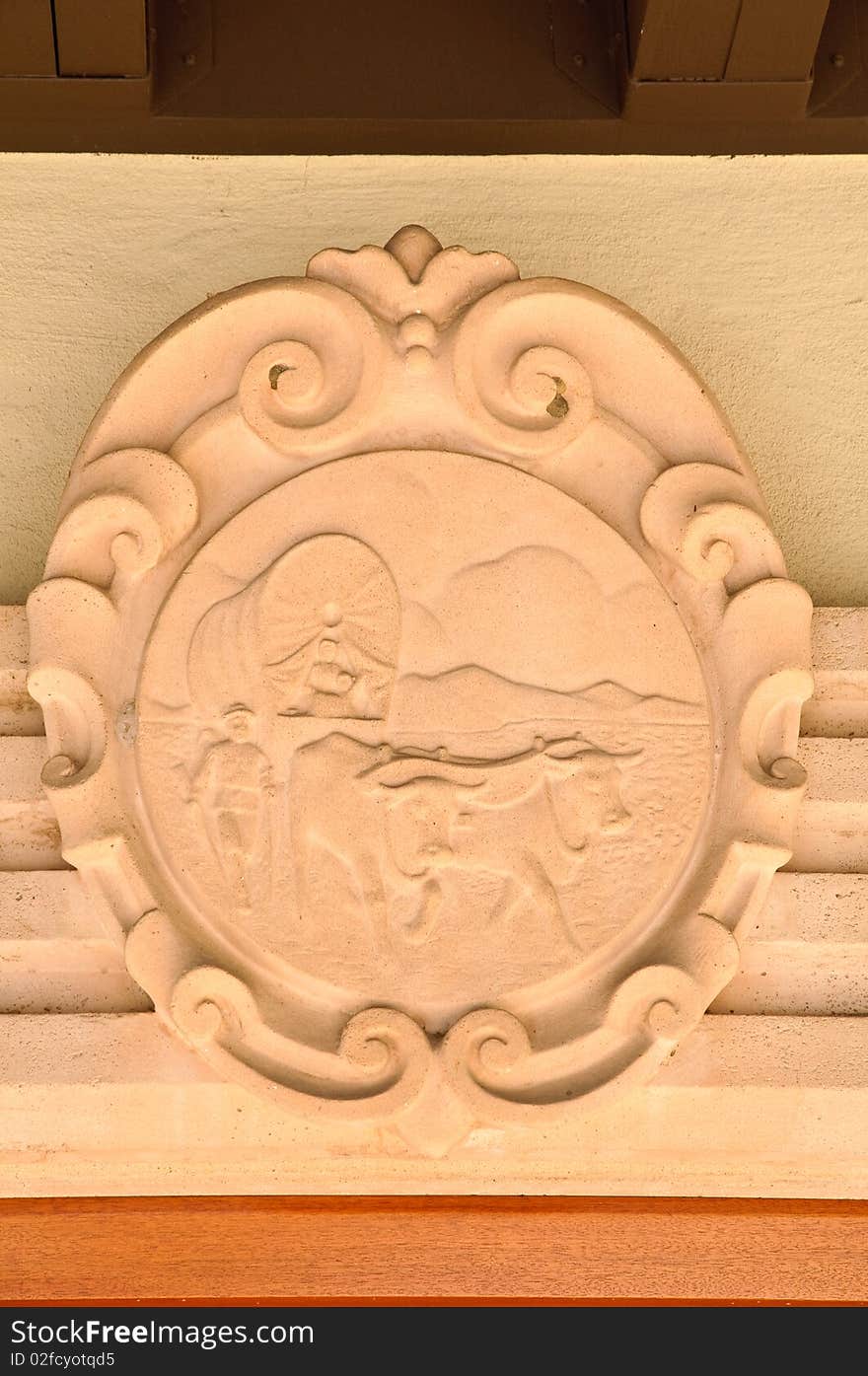 Terracotta pioneer wagon wall decoration. Terracotta pioneer wagon wall decoration