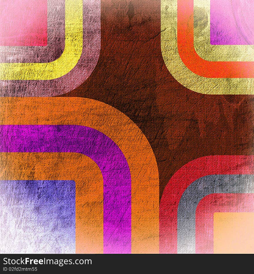 Abstract curved bands, grunge background