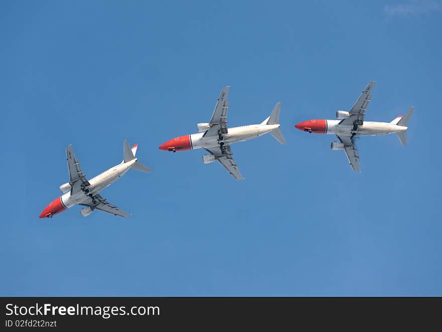 A passenger aircraft making a turn