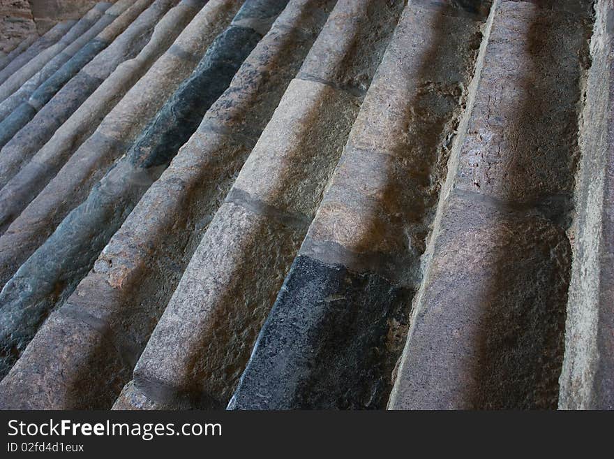 Sacra di San Michele Abbey, Italy; steps with more of 1000 years of memory. Sacra di San Michele Abbey, Italy; steps with more of 1000 years of memory