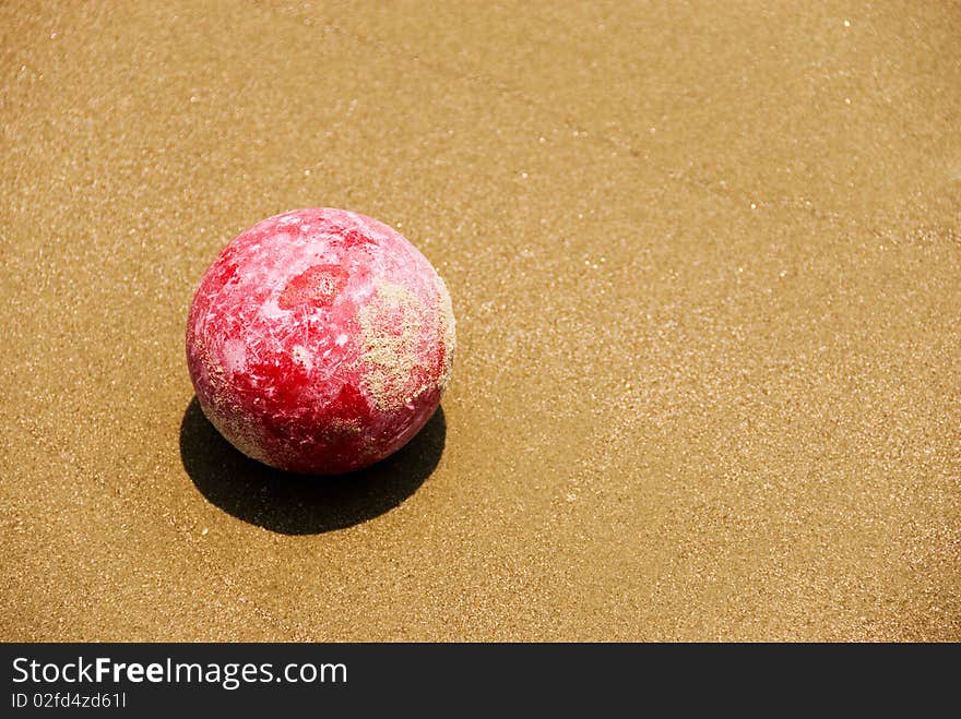 A Bocci Ball in the South Carolina sand. A Bocci Ball in the South Carolina sand.