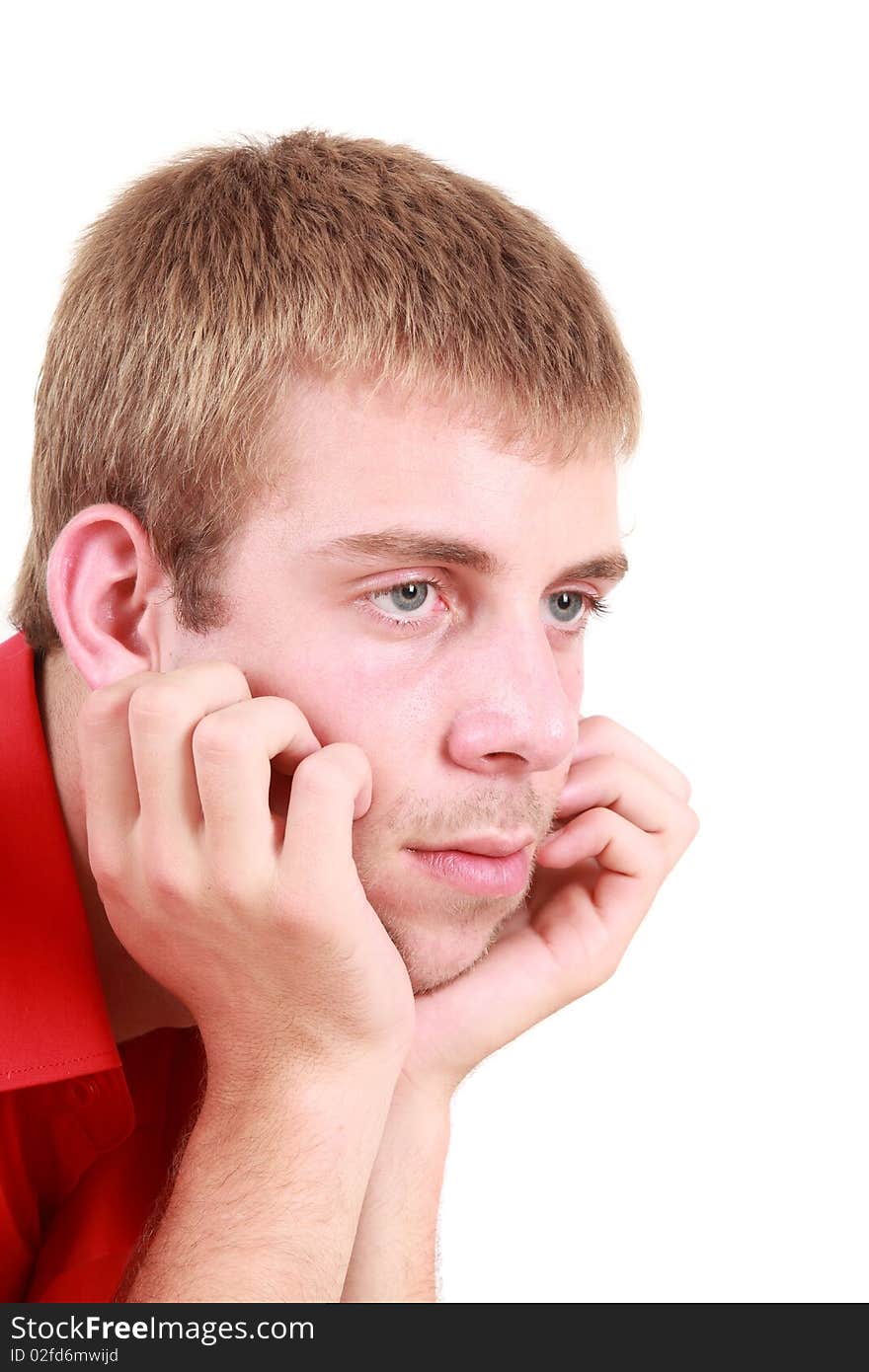 Portrait of depressed boy looking away, studio shot. Portrait of depressed boy looking away, studio shot