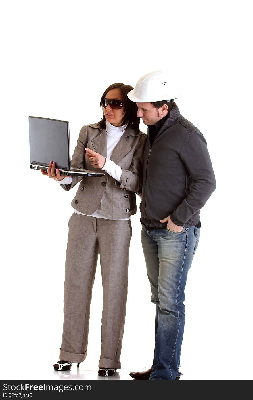 Constructor with female Architect