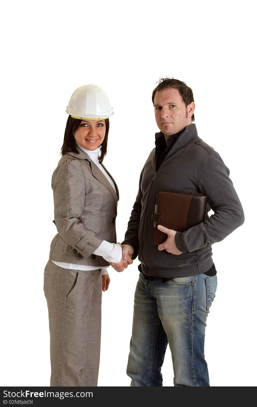 Constructor with female Architect