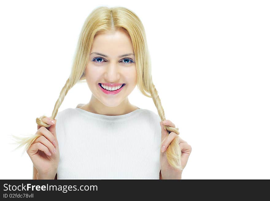 Portrait of young smiling woman with a bit soft effect. Portrait of young smiling woman with a bit soft effect