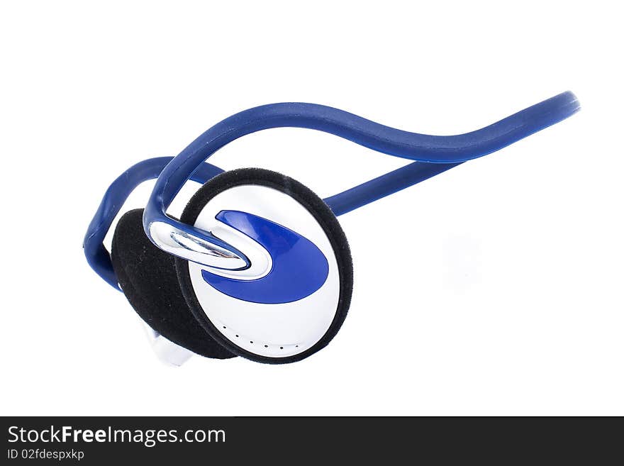 Black headphones isolated on white background