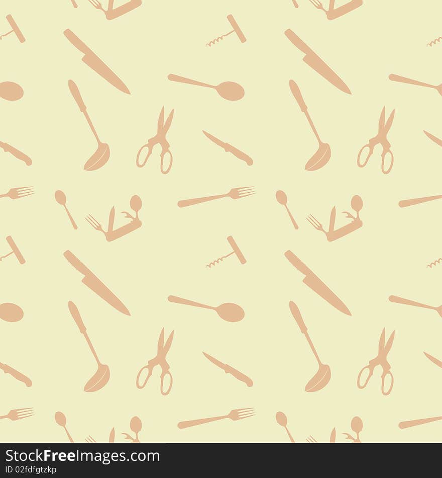 Tablewares seamless pattern for easy creation of your background