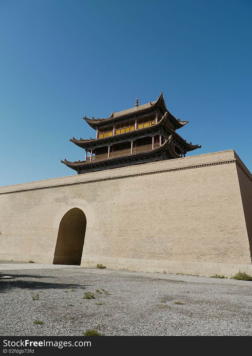 Gate at china with blue sky. Gate at china with blue sky