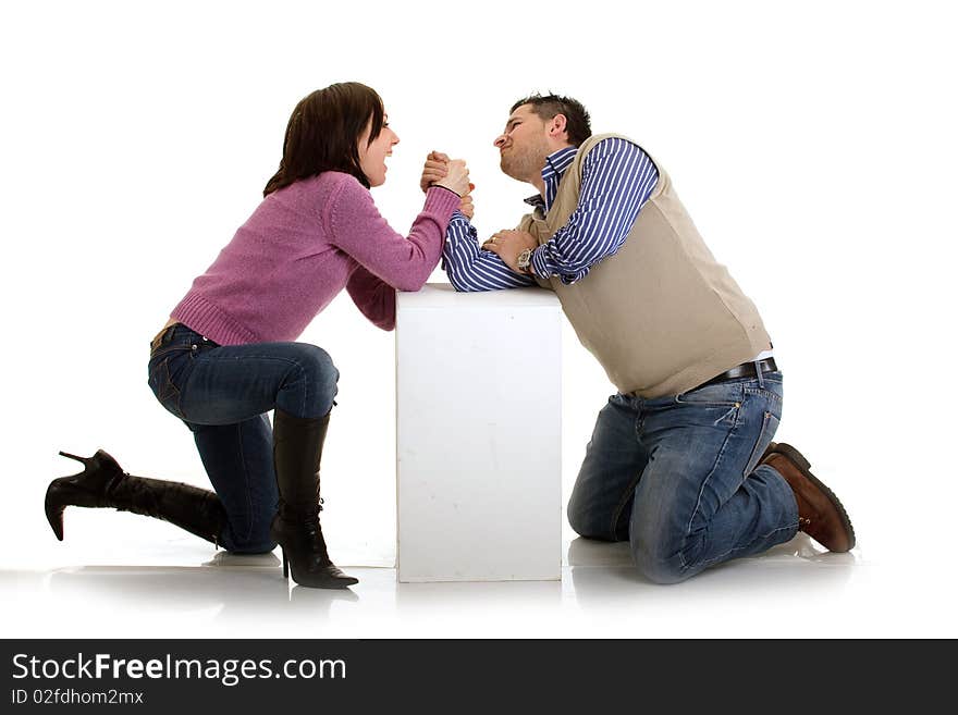 Photo of arm wrestling challenge. Photo of arm wrestling challenge