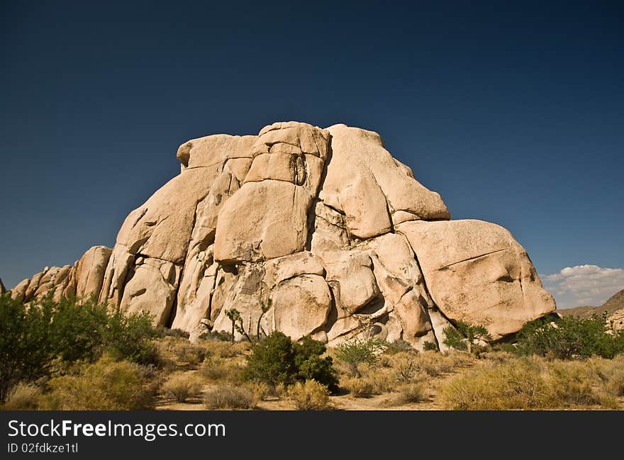 Scenic rocks in Joshua Tree National Park  in Hidden valley. Scenic rocks in Joshua Tree National Park  in Hidden valley