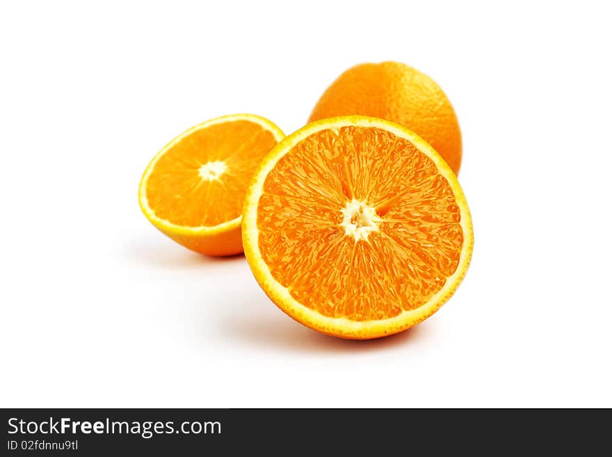 Juicy orange fruit isolated on white background