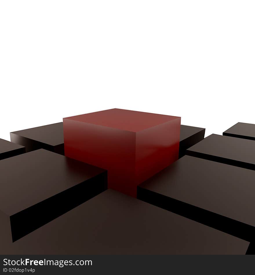 Picture showing a red box with black boxes