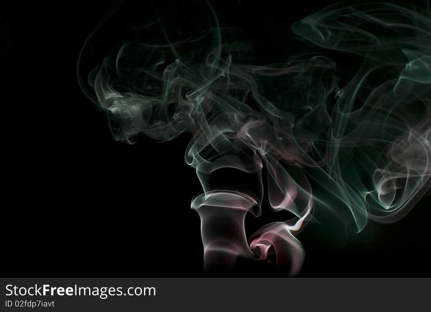 Colorful smoke, tribal smoke using flash. Colorful smoke, tribal smoke using flash