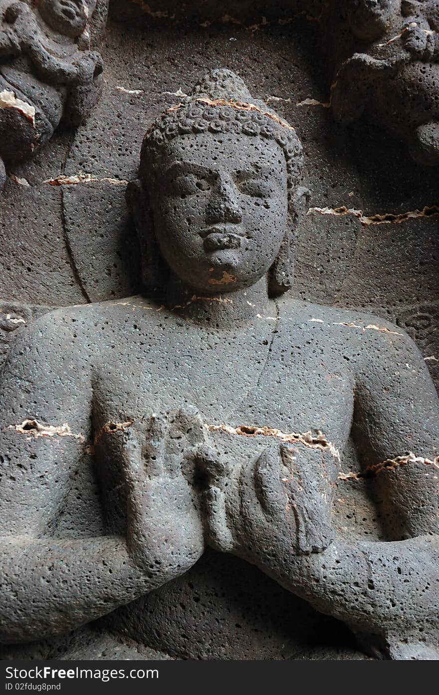 Ellora - big religious complex with buddhist, hindu and jain cave temples and monasteries ,India, unesco world heritage site. Ellora - big religious complex with buddhist, hindu and jain cave temples and monasteries ,India, unesco world heritage site