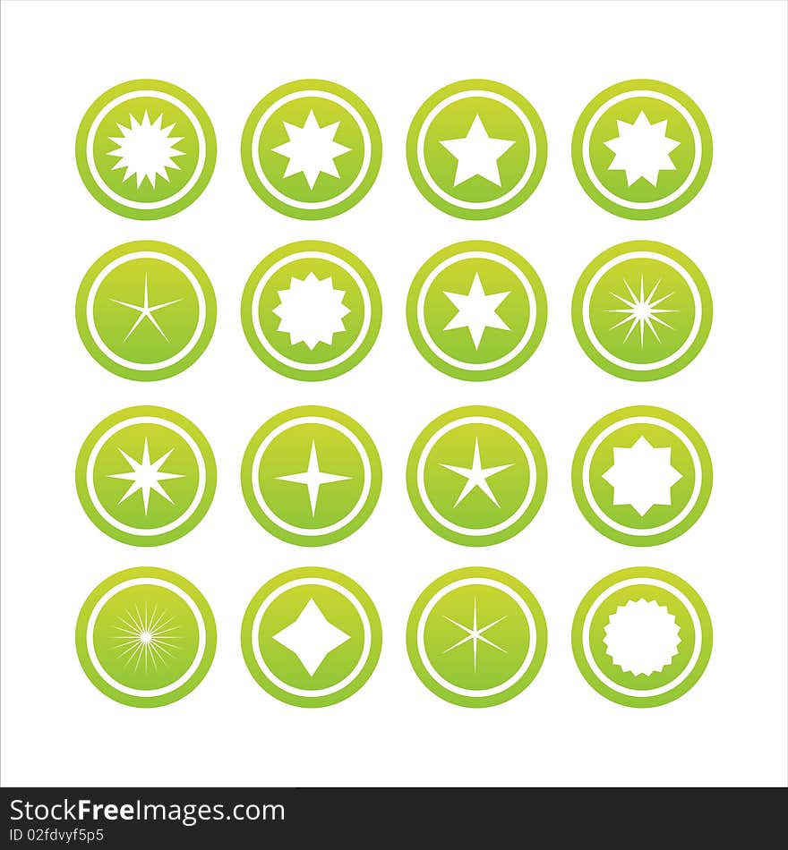 Set of 16 star signs