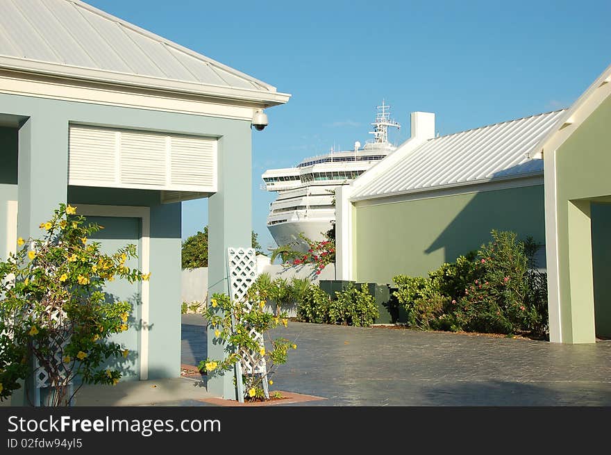 Luxury ship in port of Grand Turk