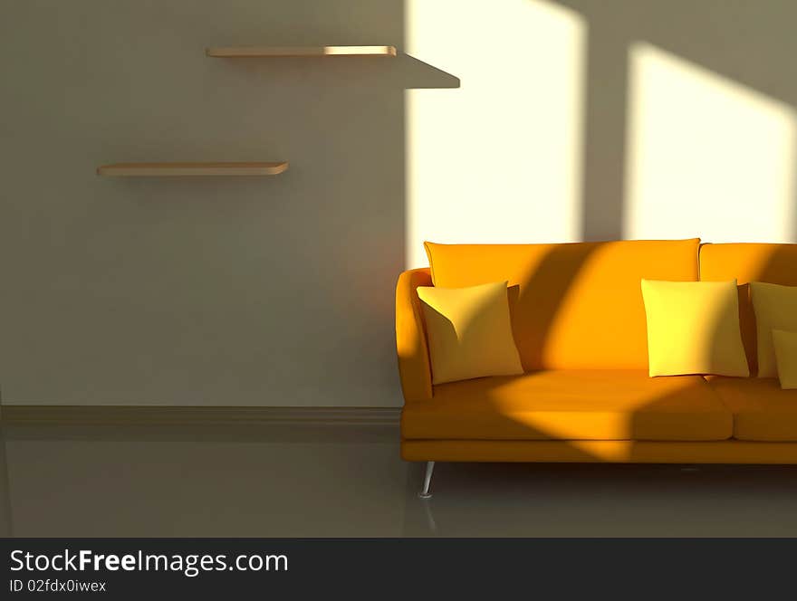 Orange sofa