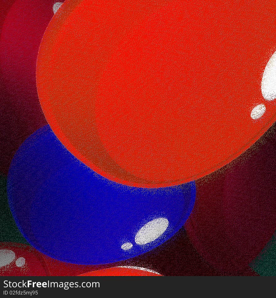 Red and blue balls