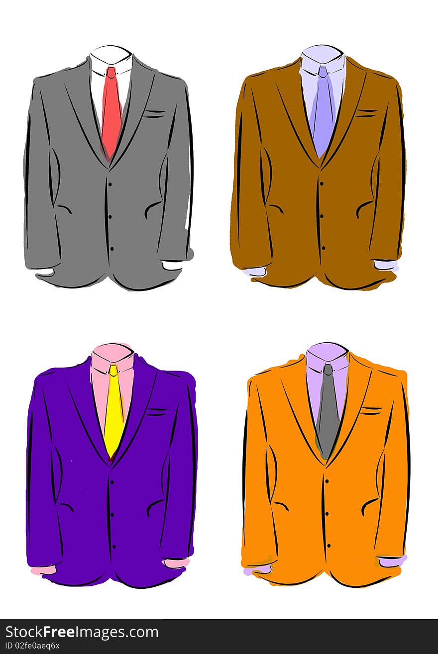 A series of colourful menswear.