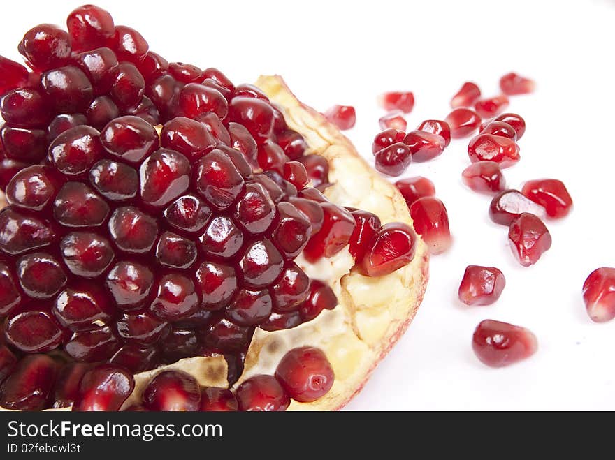 Pomegranate with slice