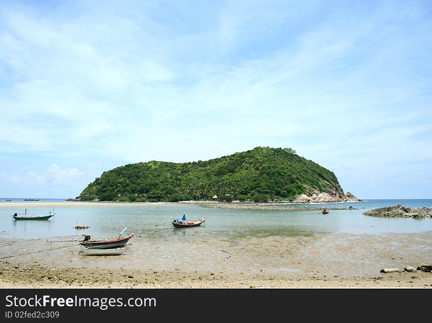 Boat, Koh Pangan, island of Suratthani, Thailand.